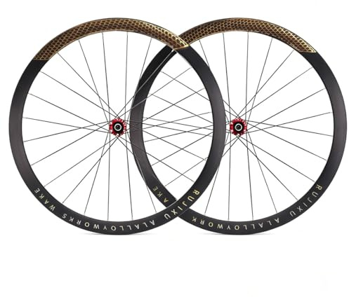 Snabbkopp Hjulset Road Bike 700C Hjul Aluminiumlegering Fälg Höjd 30/40/50mm Däck Center-lock-skivbromsar Nav Framhjul 9 * 100mm Bakhjul 9 * 135mm for 7-12-delad Kassett(Red,50mm)