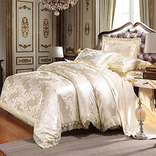 Casa, Set da Sposa di Quattro, copriletto in Jacquard Satinato, Tipo di Letto