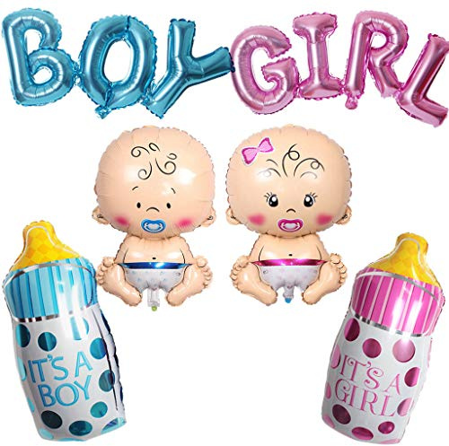 Gender Reveal Party Decoration 6 pezzi ragazzo o ragazza decorazione per feste benvenuto baby forma palloncino foil boy girl palloncino in alluminio decorazione per feste per annuncio