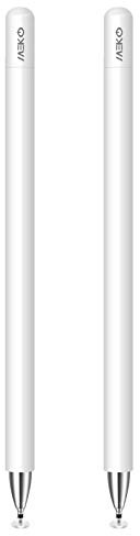 MEKO 2-in-1 Touchstift mit Disc-Spitze und magnetischer Kappe, Weiß+Weiß | Stylus Pen für iPhone/iPad/Samsung/Surface/Huawei/Chromebook; für Touchscreen-Tablets zum Schreiben und Zeichnen