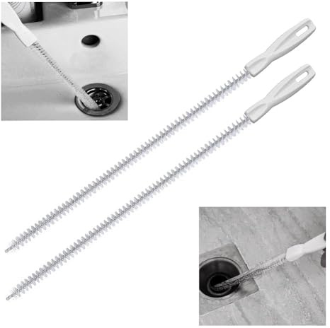 2 Stück Rohrreinigungsbürste, Abflussbürste Lang, Abflussreiniger Spirale Bürste, Flexible Abfluss Bürste für Rohre, Waschbecken, Duschabfluss, Usw, 45 cm