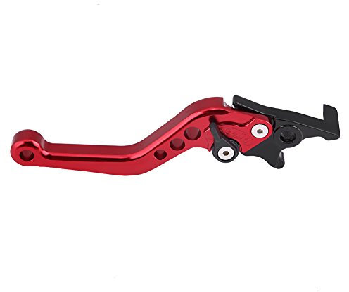 Akozon Leva freno Set 1 paio Leva freno a doppio disco in alluminio CNC Modifica scooter Leva freno universale(rosso)