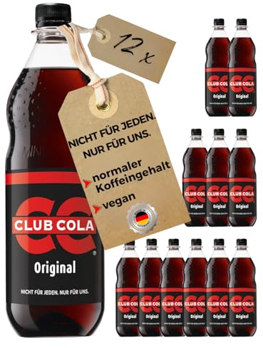 12x Club Cola 1,0 L (12 l) – Original Cola Klassiker aus dem Osten | Erfrischender Geschmack wie früher - Kultgetränk aus Ostdeutschland - Nostalgie & Genuss