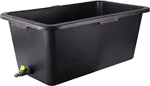 Bortaberg Bañera con válvula de drenaje para perros y gatos, piscina para mascotas con grifo, piscina de plástico para perros, 4 tamaños (90 l; 78 x 48 x 31 cm)