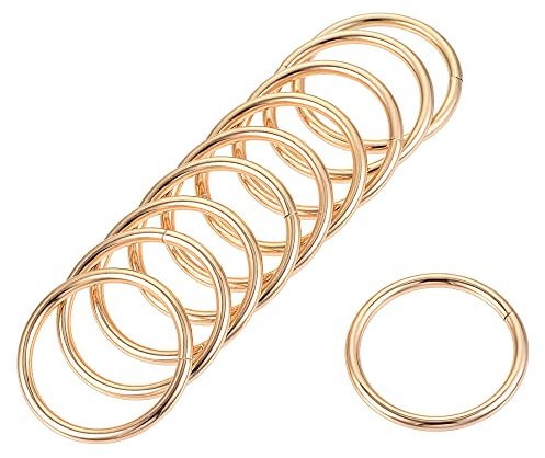 sourcing map 30 Stück O Ringe 1.18(30mm) Metall für Riemen Taschen Gürtel DIY Handwerk Gold Ton
