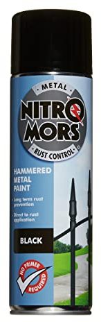 Nitromors Anti-Rust Hammered Finish Metal Spray Paint, No Primer Required, Black, 500 ml