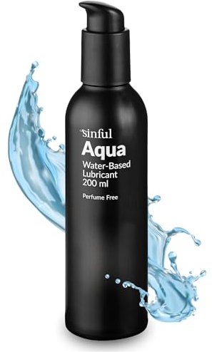 Sinful Aqua 200ml Parfümfreies Gleitgel auf Wasserbasis - Kondom & Spielzeug kompatibel - Klar & geruchlos