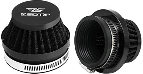 2PCS Motorcycle 55MM Air Intake Filter Universal Carburetor Air Filter Cleaner for Dirt Pit ATV SSR TTR Bike Breather Filter Fit for Many Different Carburetors (Black 55MM)
