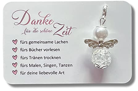 Danke für die schöne Zeit Schutzengel Schlüsselanhänger DANKE Geschenk Abschied Erzieherin Kita Kindergarten Tagesmutter Engel Glücksbringer