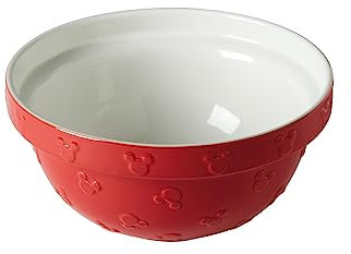 PRESTIGE Disney Bake with Mickey Mouse ciotola in ceramica per mescolare – ciotole rosse per la cottura, 23 cm x 12 cm
