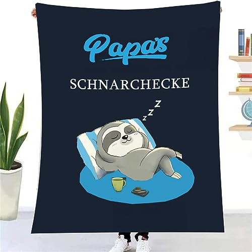 TDDKFB Geschenke für Papa Papa von Tochter Sohn Faultier Decke,Personalisierte Geschenk Decke für Meinen Papa der Beste Papa auf Vatertag Geburtstag