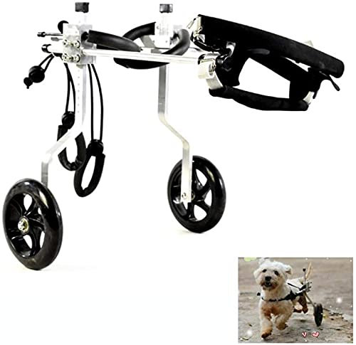 NEDOES Hund Haustier Rollstuhl, Hund Rollstuhl Hund Rollstuhl, Einstellbare Edelstahl Wagen Haustier/Katze Hinterbein Rehabilitation Hund Haustier Kinderwagen