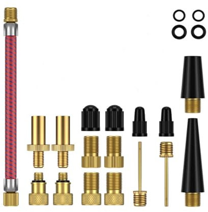 Thapncow Fahrradventil Adapter Set, Ventiladapter Fahrrad Ballpumpe Nadeln Autoventil Adapter für Luftpumpe & Kompressor & Fahrradpumpe