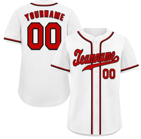 coolcustomize T-shirt de baseball classique personnalisé en jersey cousu/imprimé boutonné T-shirt personnalisé Hip Hop Sport Wear pour hommes, femmes, enfants, Couleur 12, Taille Unique