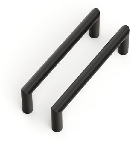 Goldenwarm 10 Stück Küchengriffe Schwarz 128mm Lochabstand - Schrankgriffe Schwarz Möbelgriffe Griffe Küche Griffe für Schränke