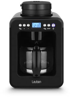 Lauben Grind&Drip Coffee Maker 600BB, kleine Kaffeemaschine mit Integriertes Mahlwerk, Abwaschbarer Filter, Automatische Abschaltung, Anti-Tropf® Technologie, Inhalt 2-4 Tassen (0,56l)