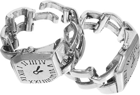VALICLUD 2stücke Fingeruhr für Damen mit Römischen Ziffern Kupfer-fingeruhr Ringuhr-ornament Damen-fingeruhr Modische Fingeruhr