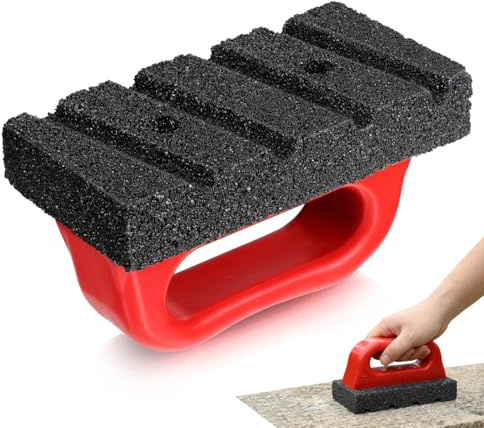 DOITOOL Rub Brick Tool with Handle Concave Sanding Block for Masonry Cleaning and Brick Stain Removal Concrete Smoothing Tool for Home Renovation Projects