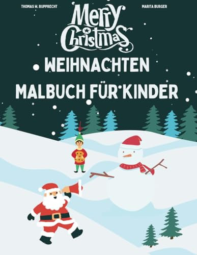 Merry Christmas - Weihnachten - Malbuch für Kinder
