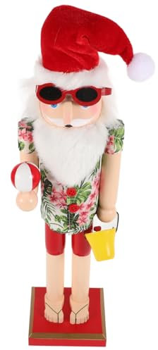 Ciieeo Casse-Noisette Hawaïen Figurine Décorations de Noël Bois Statue Artisanale Objet de Collection pour Fêtes de Fin Année