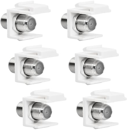 Husalsea 6 Stück Keystone Modul F-Buchse, Koax F-Stecker, Koaxialverbindung, F-Buchse für DVB-S und DVB-S2, F-Kopf-Satelliten-TV-Modul