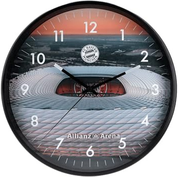 FC Bayern München I Wanduhr Glow in The Dark I Uhr I Leuchtet im dunklen I Schwarz
