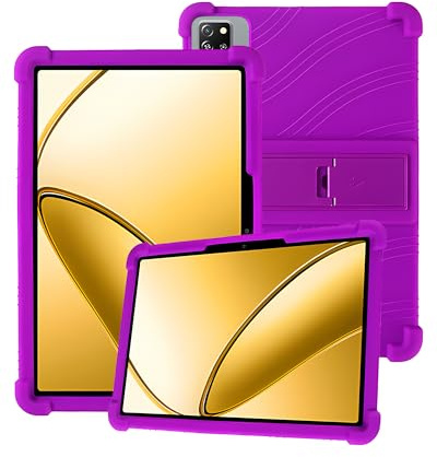 Case for Blackview 2025 Newest 10 Inch Tab60 WIFI / Tab60 Pro Android 14 Tablet with Full Coverage, Shockproof, Anti-scratch, Adjustable Stand, Kids Friendly Soft Silicone Cover,Purple