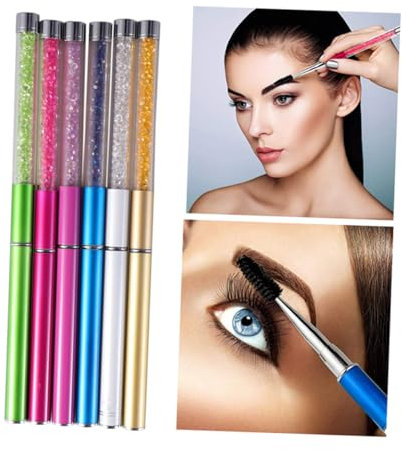 FRCOLOR 6stücke Spiral-wimpernbürste Mit Strass-stab Mascara-augenbürste Wimpernverlängerungsbürste Weiß Dunkelblau Grün Für Make-up Frauen Mascara-stäbchen