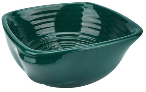 Linkidea Ciotola da barba in ceramica, ampia bocca con texture a spirale per la rasatura tradizionale maschile, resistente e adatta per sapone e pennello, per la cura personale (verde)