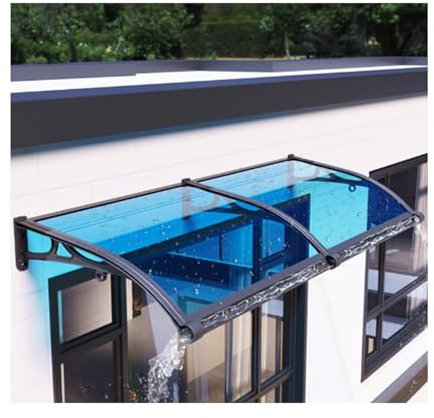 Outdoor Rain Awning Canopy 60cm x 100cm Door & Window Shelter with Drainage Groove Weatherproof Cover for Effective Rain Protection and Enhanced Durability
