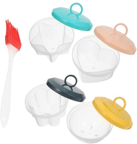 HOLIDYOYO Stampo Colore per e al Microonde Resistente Plastico in Uova Veloce al Calore Pennello Incluso Cottura al Vapore Semplice Casuale Cucina Domestica
