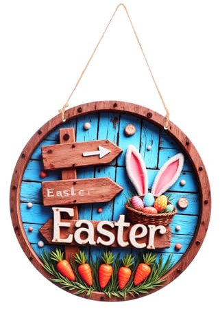 Cabilock Osterhasen-türgirlande Rustikal Ostertürbehang Mit Holzhasen Und Eiern Türschild Zum Aufhängen Für Drinnen Und Draußen Frühlingsdekor Für Party Und Zuhause