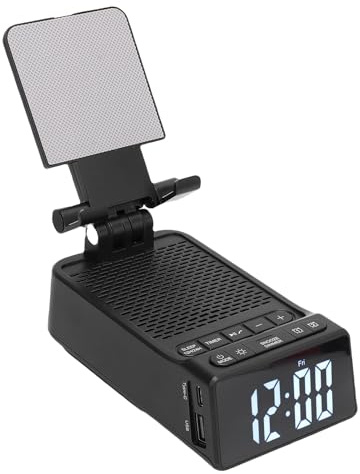 Plyisty Mobiltelefon -Standhalter mit Drahtloser Bluetooth -Lautsprecher, Drahtloses Ladegerät, Wecker, Geschenke für Männer Frauen, Coole Geräte und Einzigartiges Design