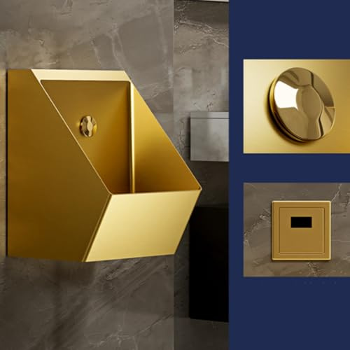 Orinatoio in acciaio inox dorato con barra a parete,sensore per bagno,orinatoio per WC maschile,orinatoio,Orinatoio a scarico commerciale per uomo,facile da installare,con scarico nascosto(B)