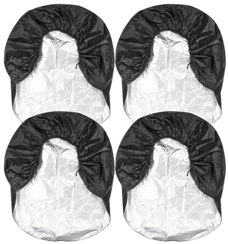 GALPADA Reifenabdeckungen Universelle Wohnmobil Reifenabdeckung 4 Stück Einfache Montage aus 190t Polyester Taffeta Schützt Reifen vor Regen und Sonne für Camping und Anhänger