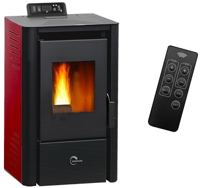 Poêle à granulés étanche Anita 9,4 kW Bordeaux Sannover