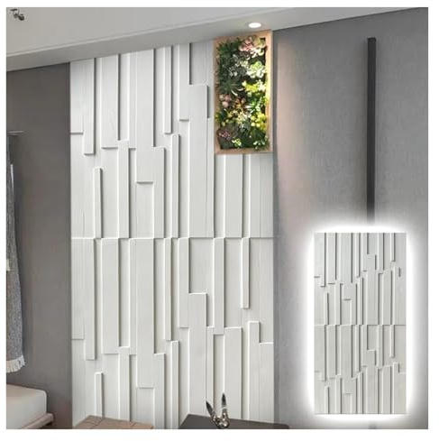 panneau mural panneaux muraux Panneaux Muraux Acoustiques En Imitation Bois Blanc, Revêtement Mural Extérieur En PU Pour Peinture, Mur Sale, Carrelage En Céramique, Papier Peint(1 piece)