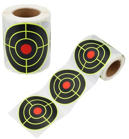 Cibles en Papier de 7,6 cm pour Stand de tir, Autocollants réactifs à Effet Jaune, Accessoires Ronds en Papier pour l'entraînement au tir au Pistolet à Plomb. (250 PCS)