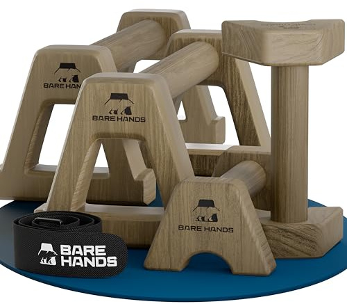 BARE HANDS Liegestützgriffe – 2x gelenksschonende & rutschfeste Holz Liegestützgriffe – Calisthenics Equipment