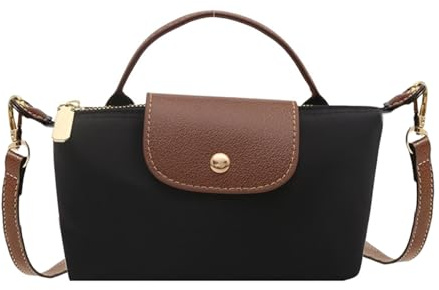 FENGQQKJ Handtasche Damen Umhängetasche Mini Handtasche Klein Umhängetasche Damen Wasserdichte Mini Crossbody Bags Nylon Shopper Schwarz Nylon Crossbody Bag für Freizeit und Alltag