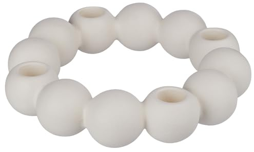 BUTLERS Kerzenhalter Hazy Shades 21cm Steingut Advent | dekorativer Kerzenständer | stilvolle Tischdeko | für Adventszeit & Weihnachten