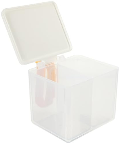 TOVINANNA Contenitore per Tamponi di Cotone Coperchio Organizer Multiuso Compatto e Resistente Dispenser per Dischetti di Cotone per Bagno e Cosmetici