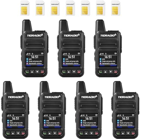 TIDRADIO M15 Rapid Global Walkie Talkies 5000 Mile Long Range Poc radios, 4G LTE Unlimited Range Nationwide PTT Two Way Radios for Family, Logistics, Company, Construction Site with Sim Card (7Pack)