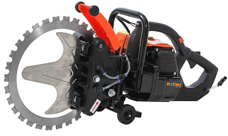 KATSU Tools Petrol Ring Saw, 5100W Powerful Gasoline Concrete Saw, 400mm Disc Cutter, 300mm Cutting Depth, for Construction, Demolition & Precision Cutting Tasks, Model 101162