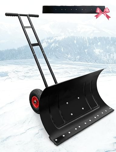 Schneeschaufel auf Rädern mit verstellbarem Griff und Richtung für einfache Schneeräumung im Winter