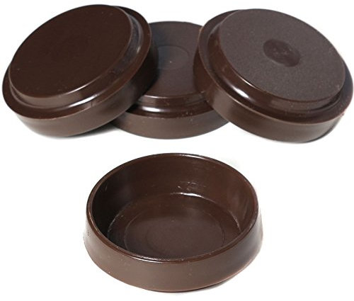 White Hinge 8X Brown Rubber Round Castor Cups 57mm Inner Diameter Non-Slip Floor Protectors for Chair, Sofa, Carpet, Floor