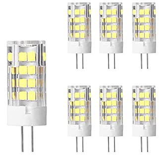 OUKAIDE 6er G4 LED Lampen 5W LED Leuchtmittel 51 SMD 2835LEDs Kaltweiß 6000K LED Lampe Super Hell 500LM LED Bulb 360° Abstrahlwinkel AC220-240V Nicht Dimmbar G4 Keramikbasis