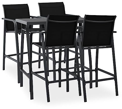vidaXL 5-TLG. Gartenbar-Set Schwarz