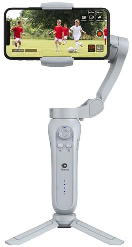 XbotGo AI Sports Gimbal, Auto Sports Gimbal Camera for Team Tracking, AI-Powered 3-Axis Gimbal Stabilizer for Football & Basketball Recording, Live Streaming, Portable & Foldable, Support iOS Android