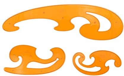 French Curve Ruler, Architecture Drawing Templates Clouds‑Shaped Geometric Drawings Tool for Drafting Building Sewing (3 Piece)